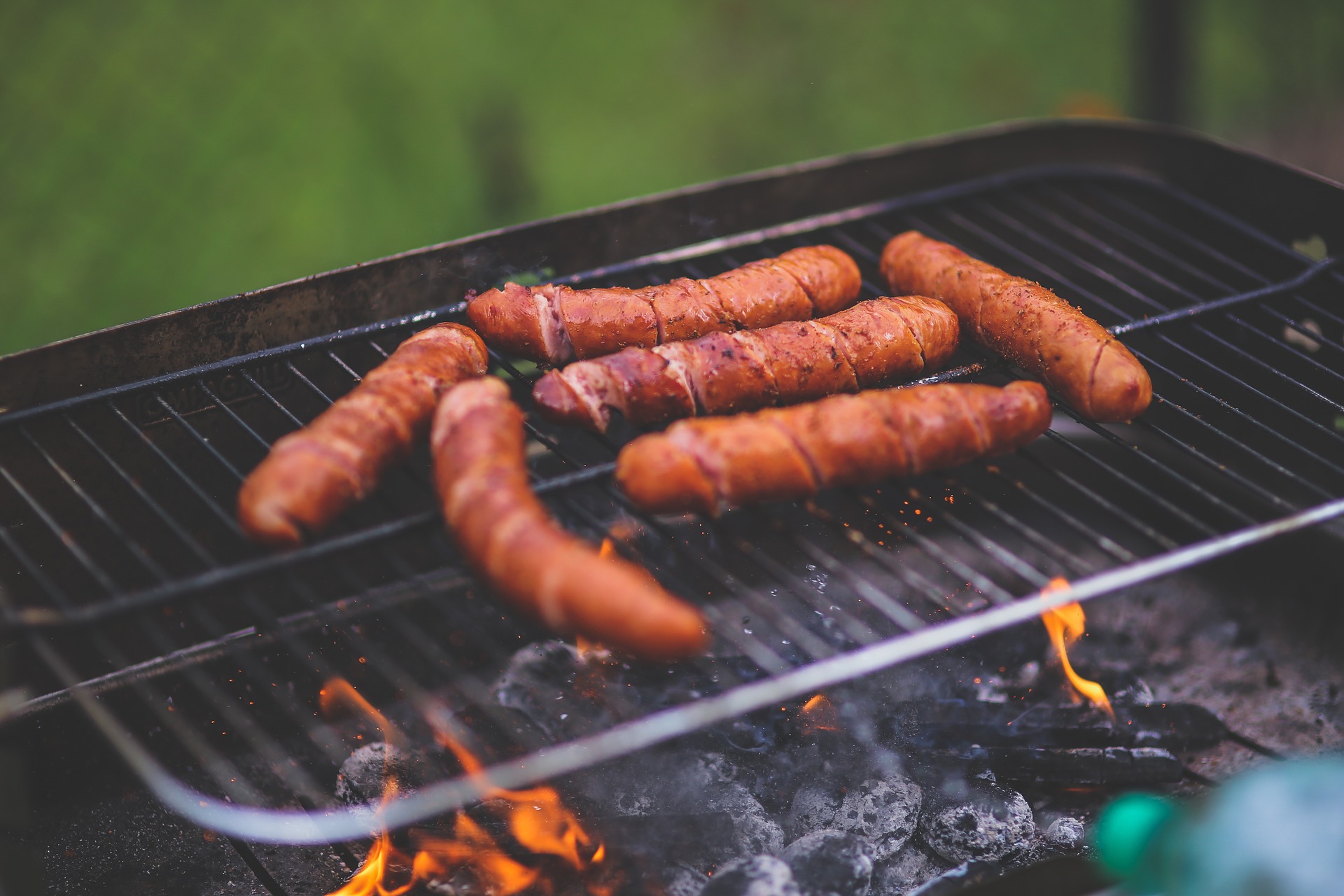 Pembrokeshire BBQ Sausages on a grill