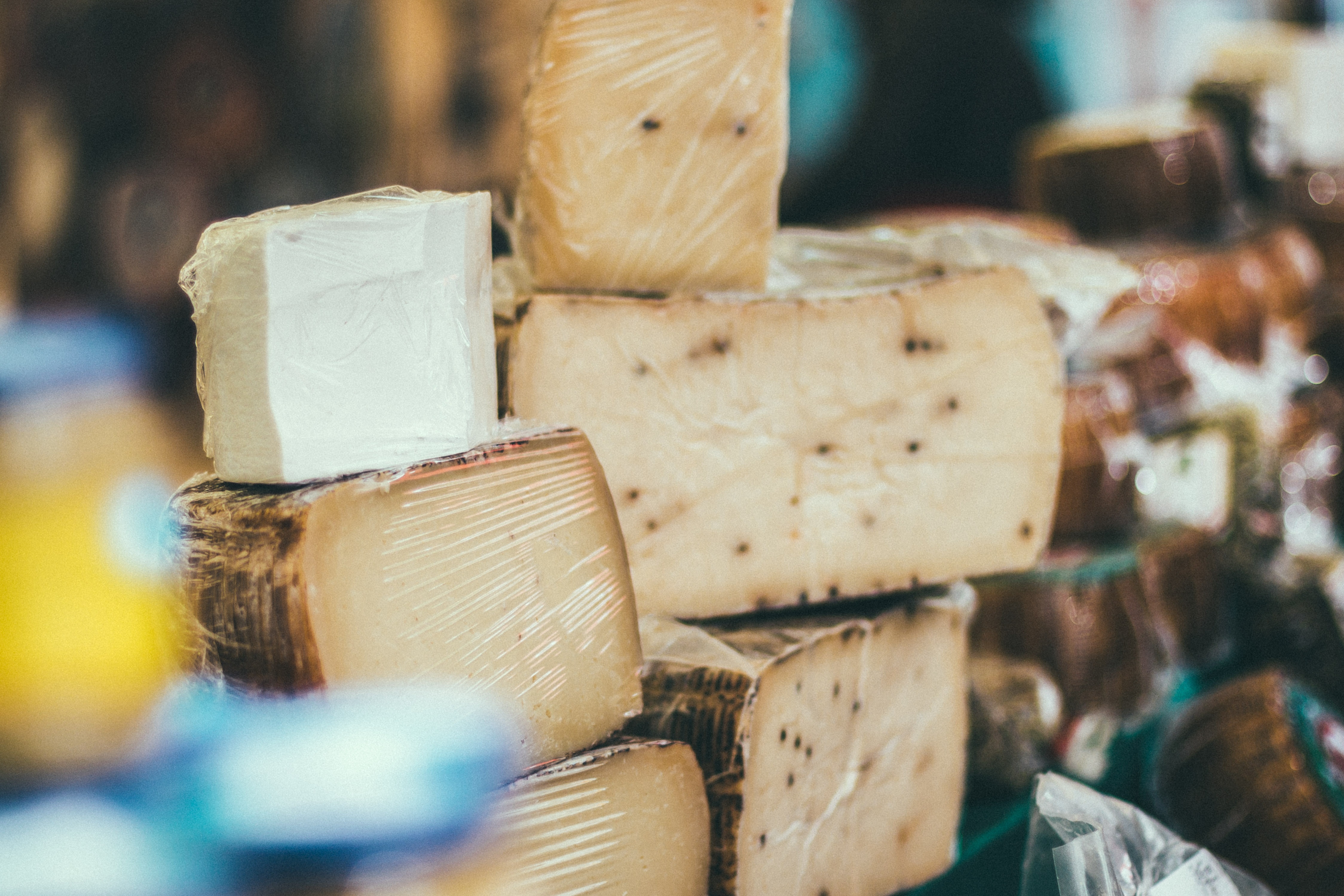 Various wrapped up Welsh cheeses