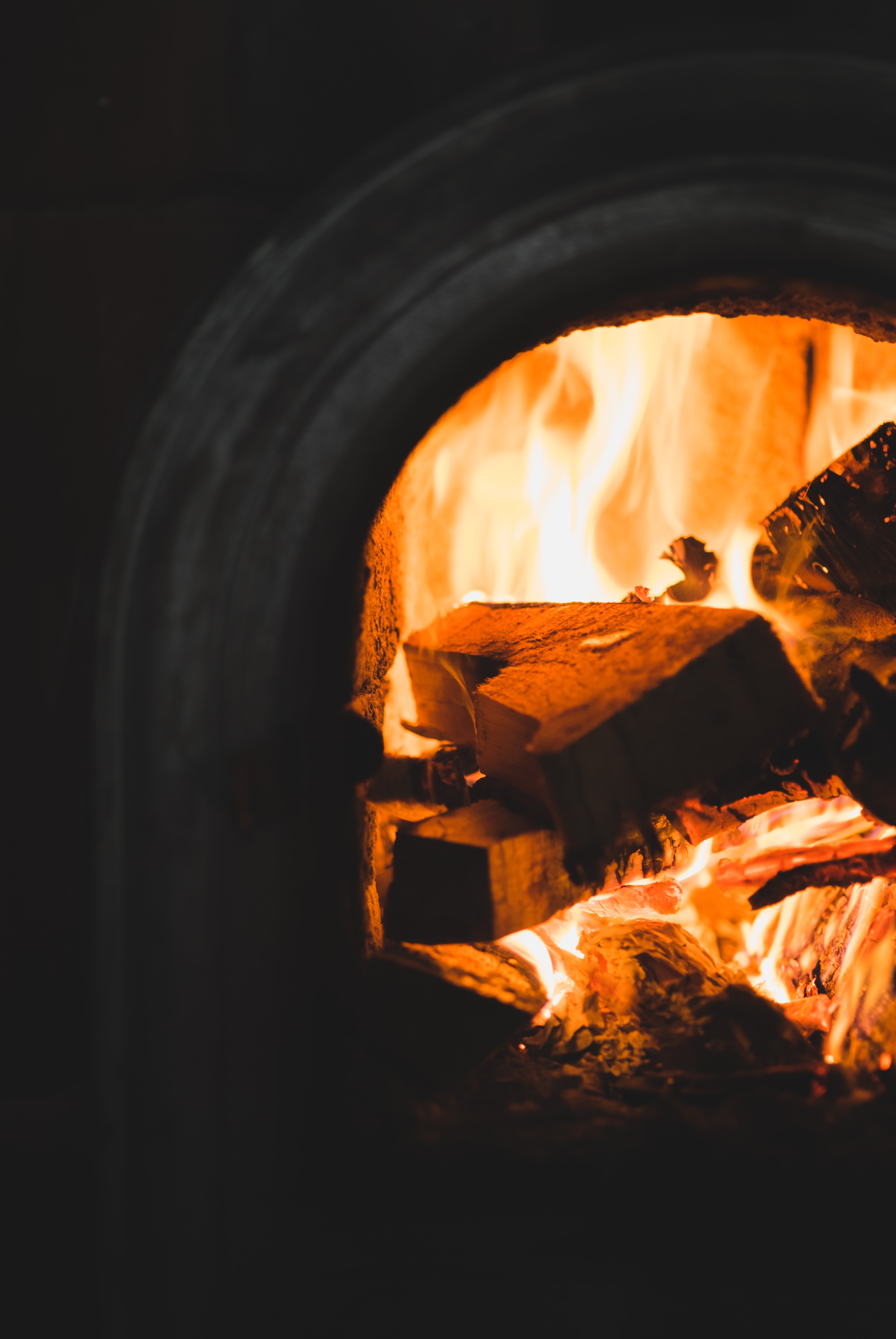 A burning fire using Pembrokeshire logs