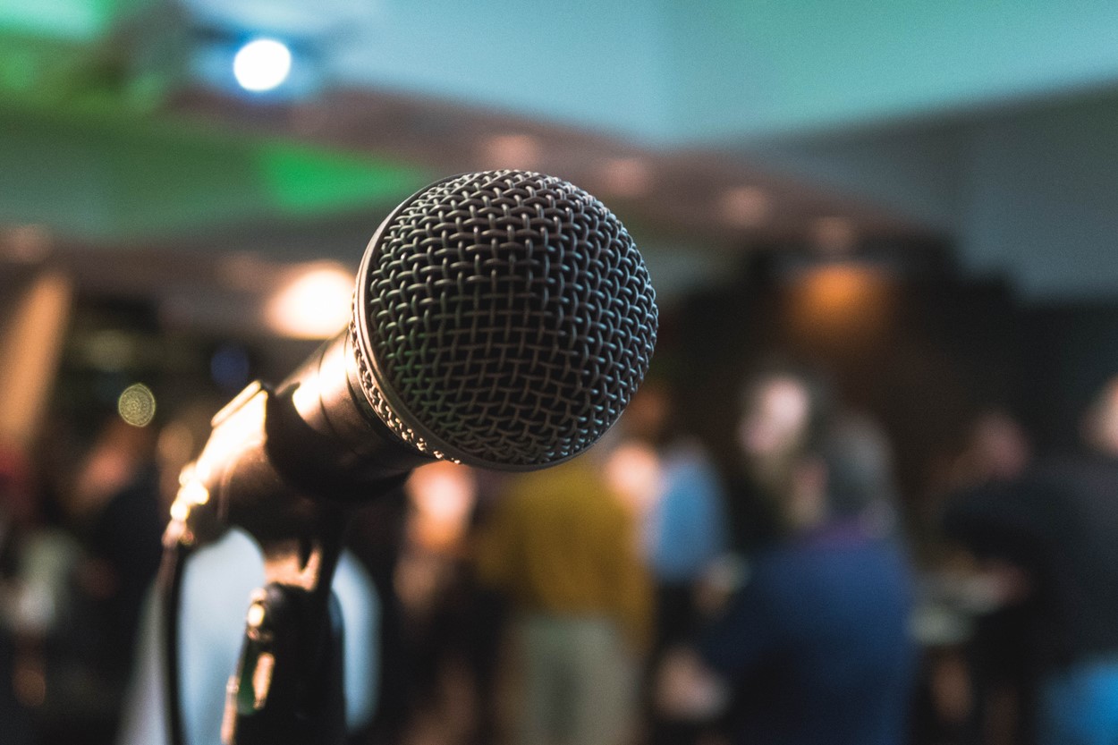 Microphone at the Narberth A Cappella Voice Festival