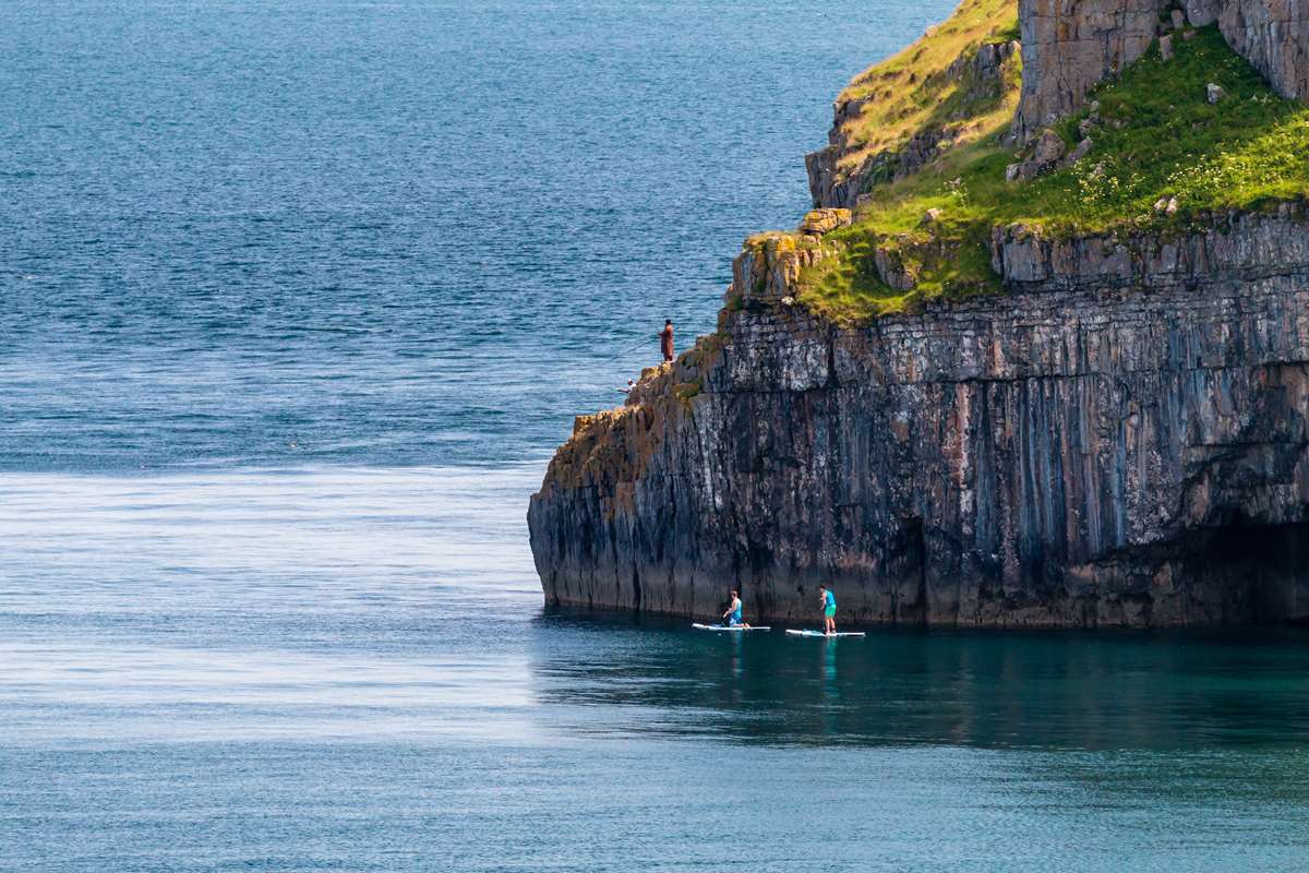 Paddleboarding in Barafundle Bay