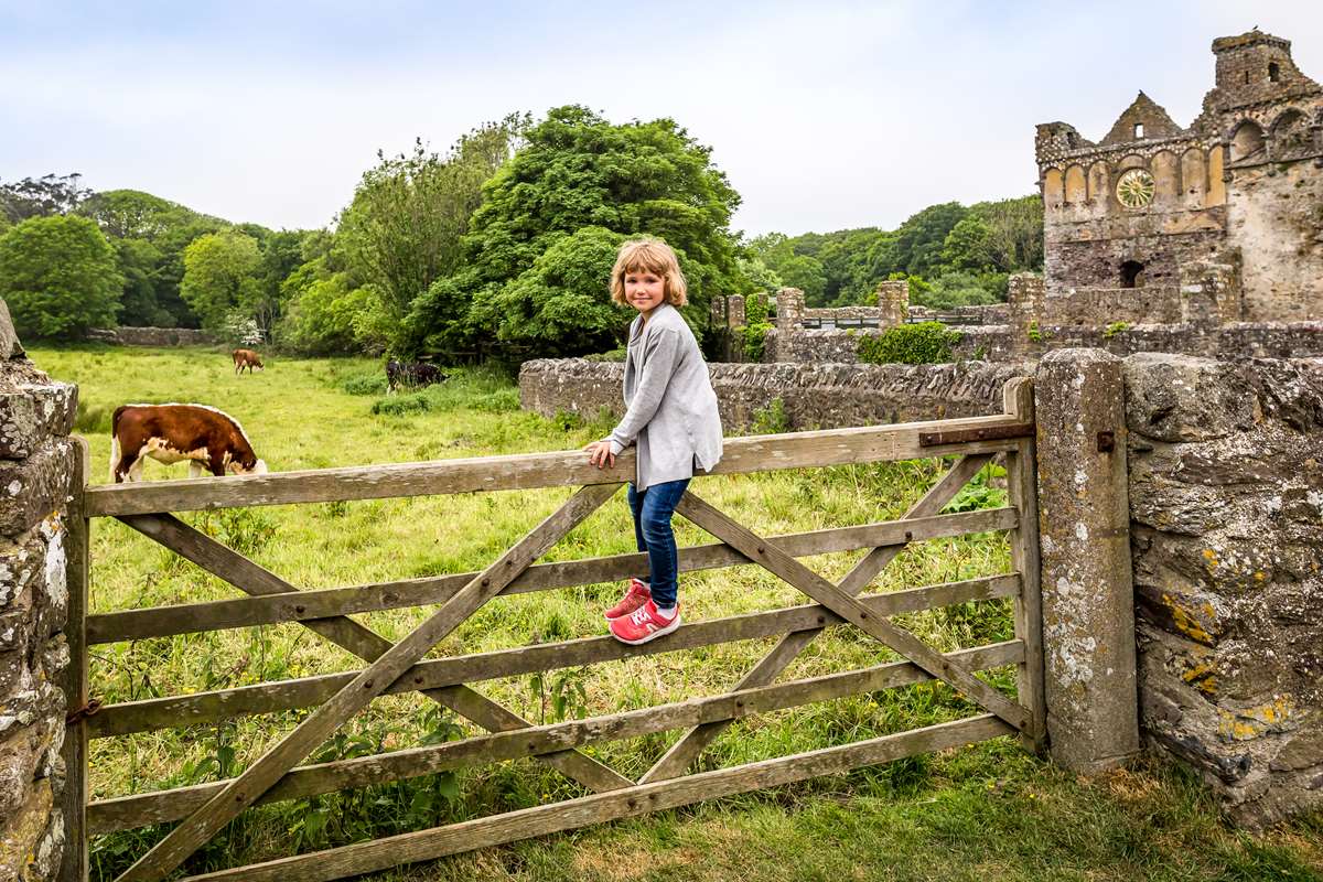 Child exploring St Davids