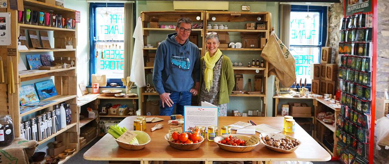 Taina and Jerry Rees, owners of the Happy Planet Green Store