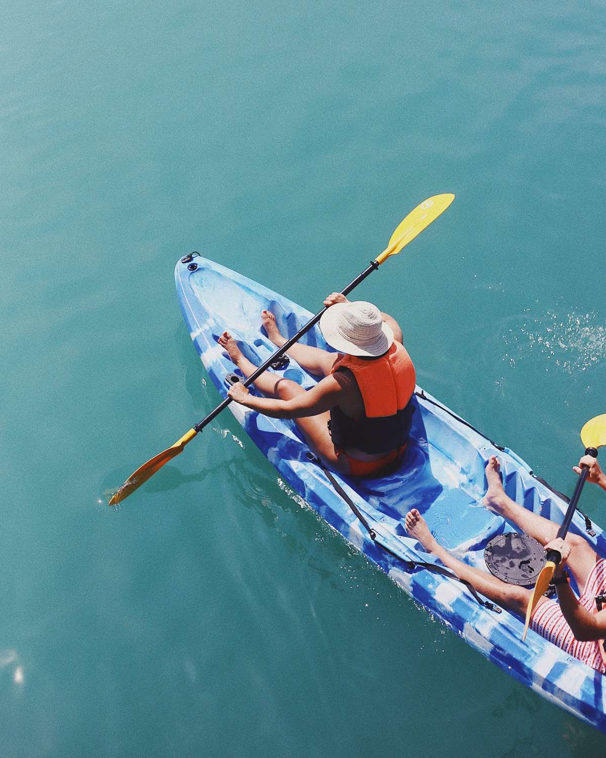 Two people sea kayaking