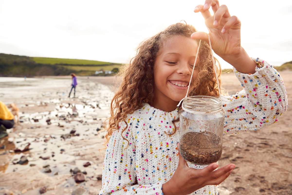 Rock pooling on pembrokeshire beach