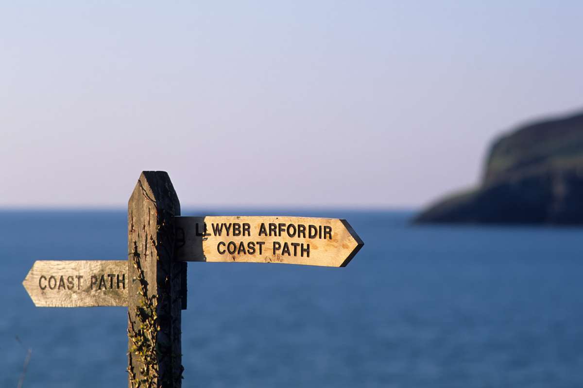 Pembrokeshire Coast Path sign within the National Park
