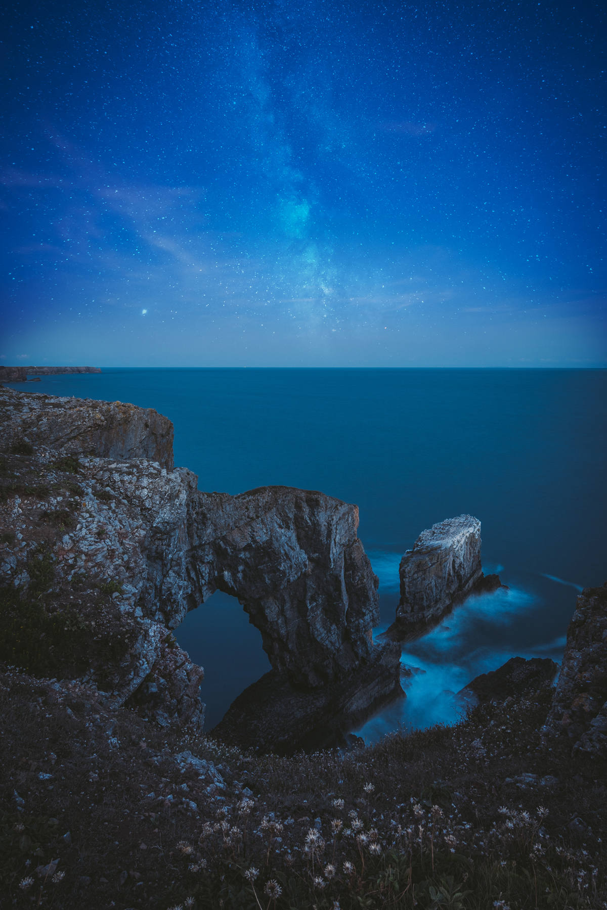 View of the stars at The Green Bridge of Wales