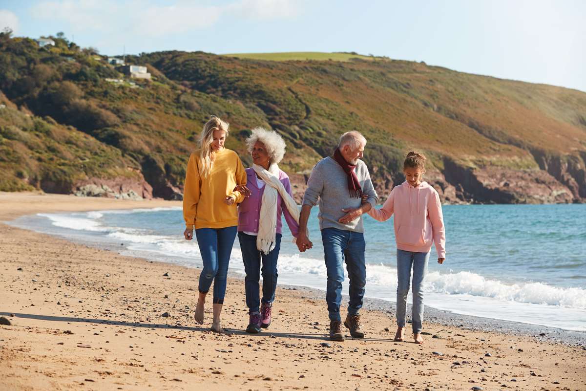 A multigenerational family on holiday in Pembrokeshire