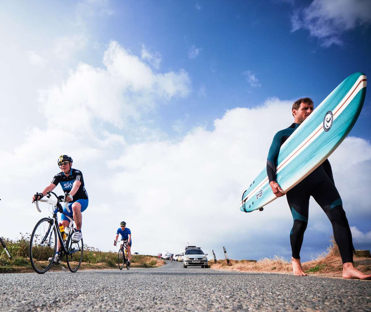 Cyclists at Freshwater  West Beach