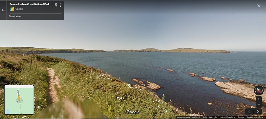 Pembrokeshire Coast Path via Google Street View