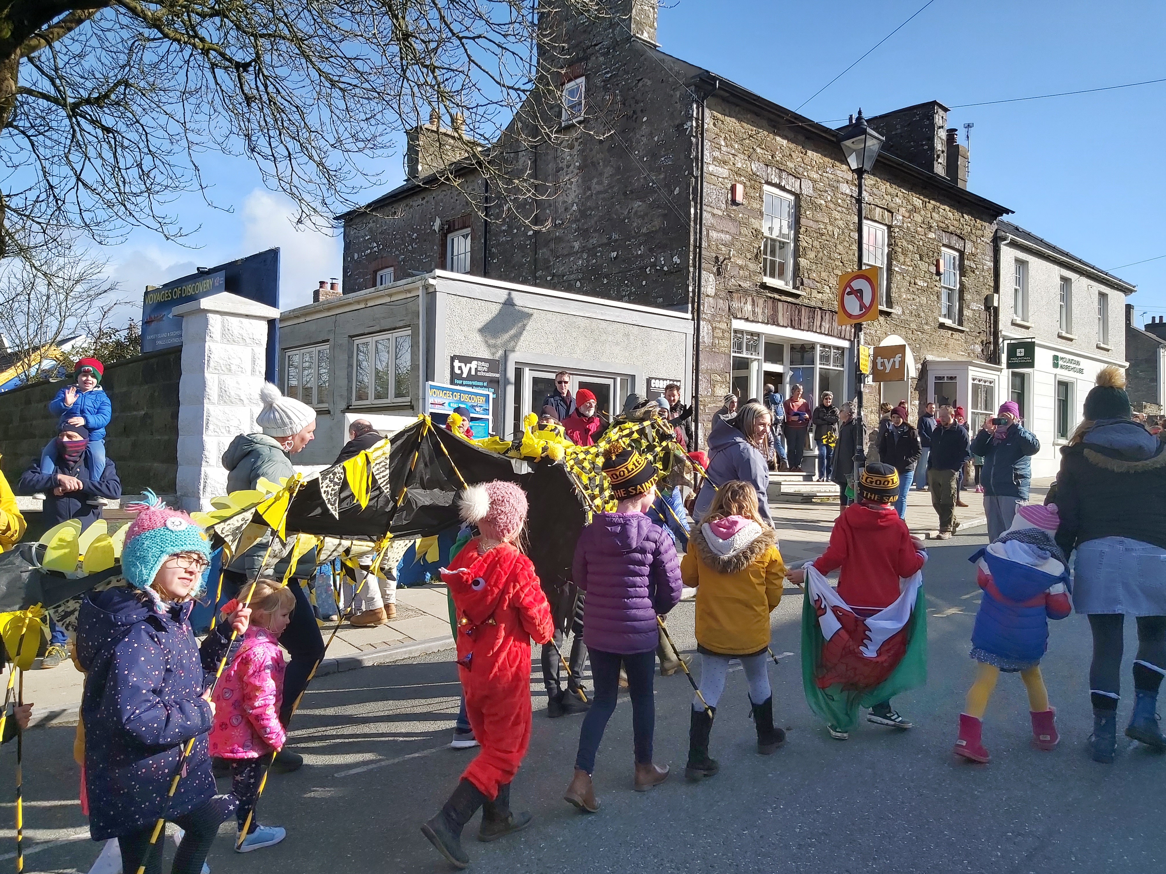 Annual St Davids Day Dragon Parade, St Davids Pembrokeshire