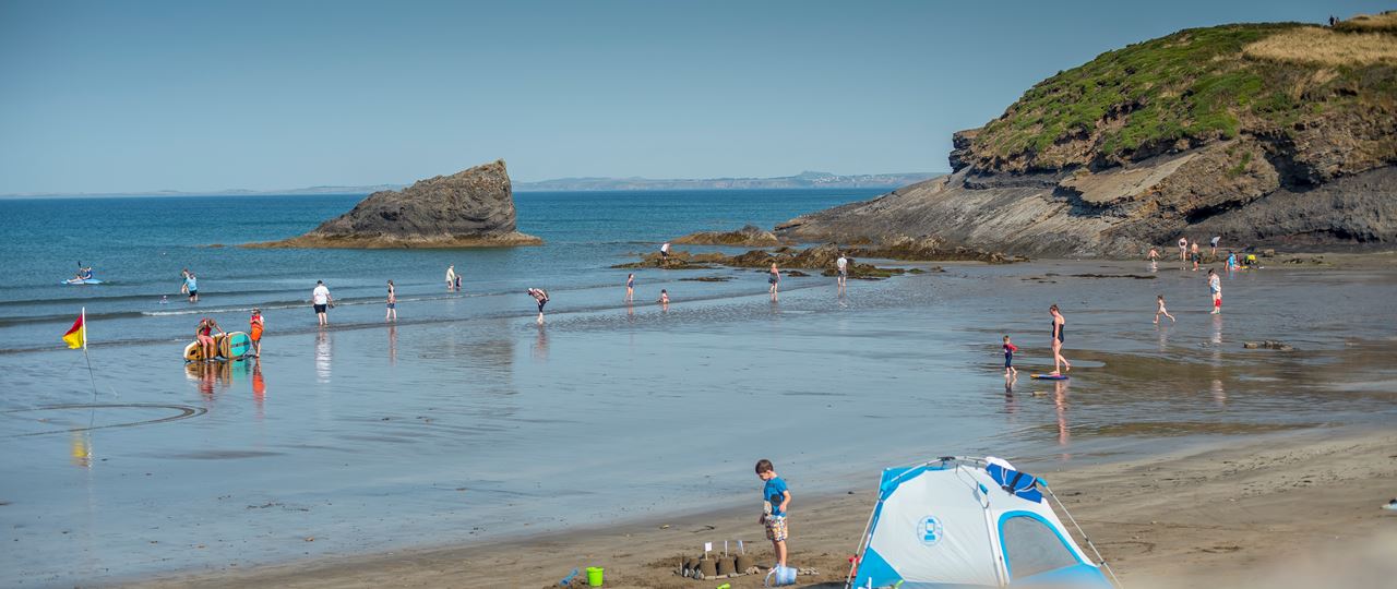 Pembrokeshire beach in summer holidays