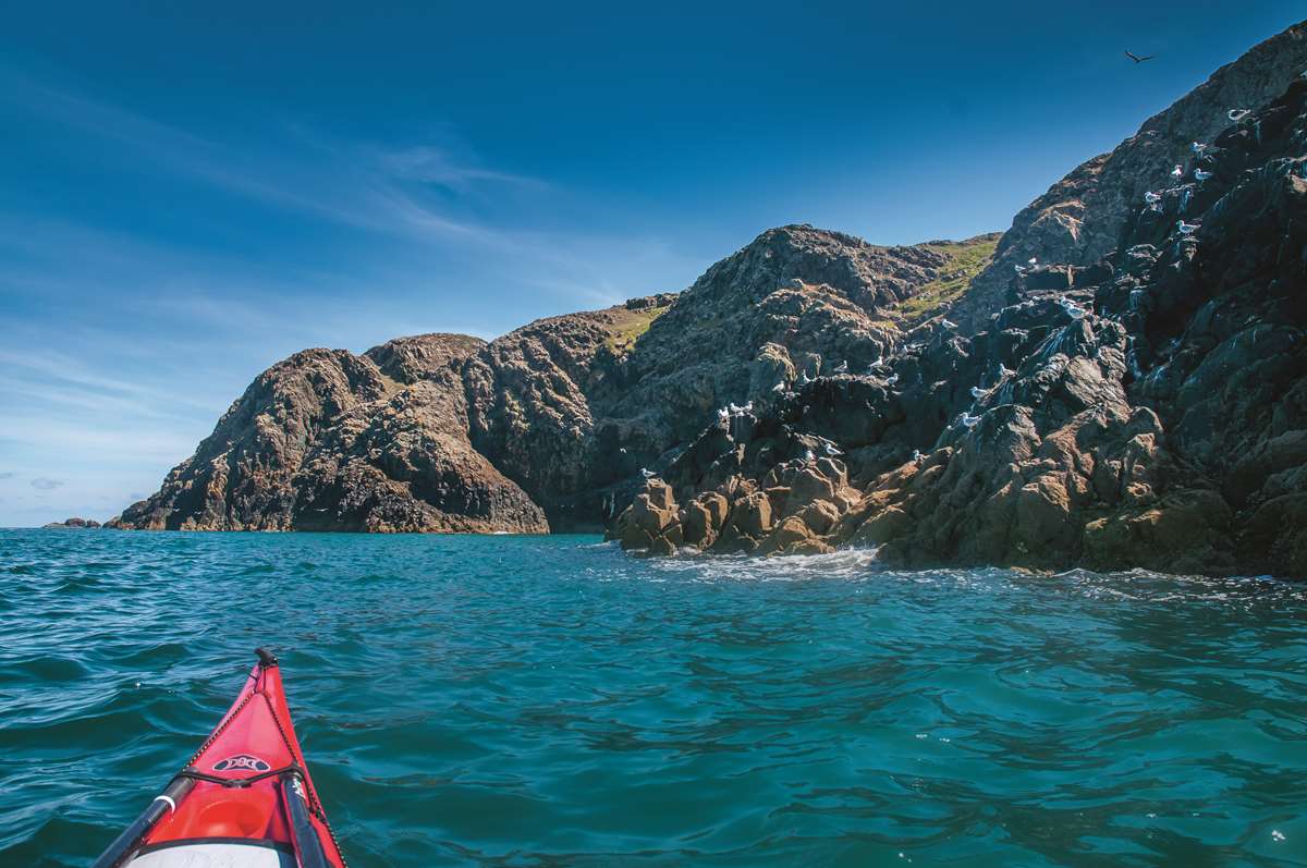 Kayaking at Strumble Head in Pembrokeshire
