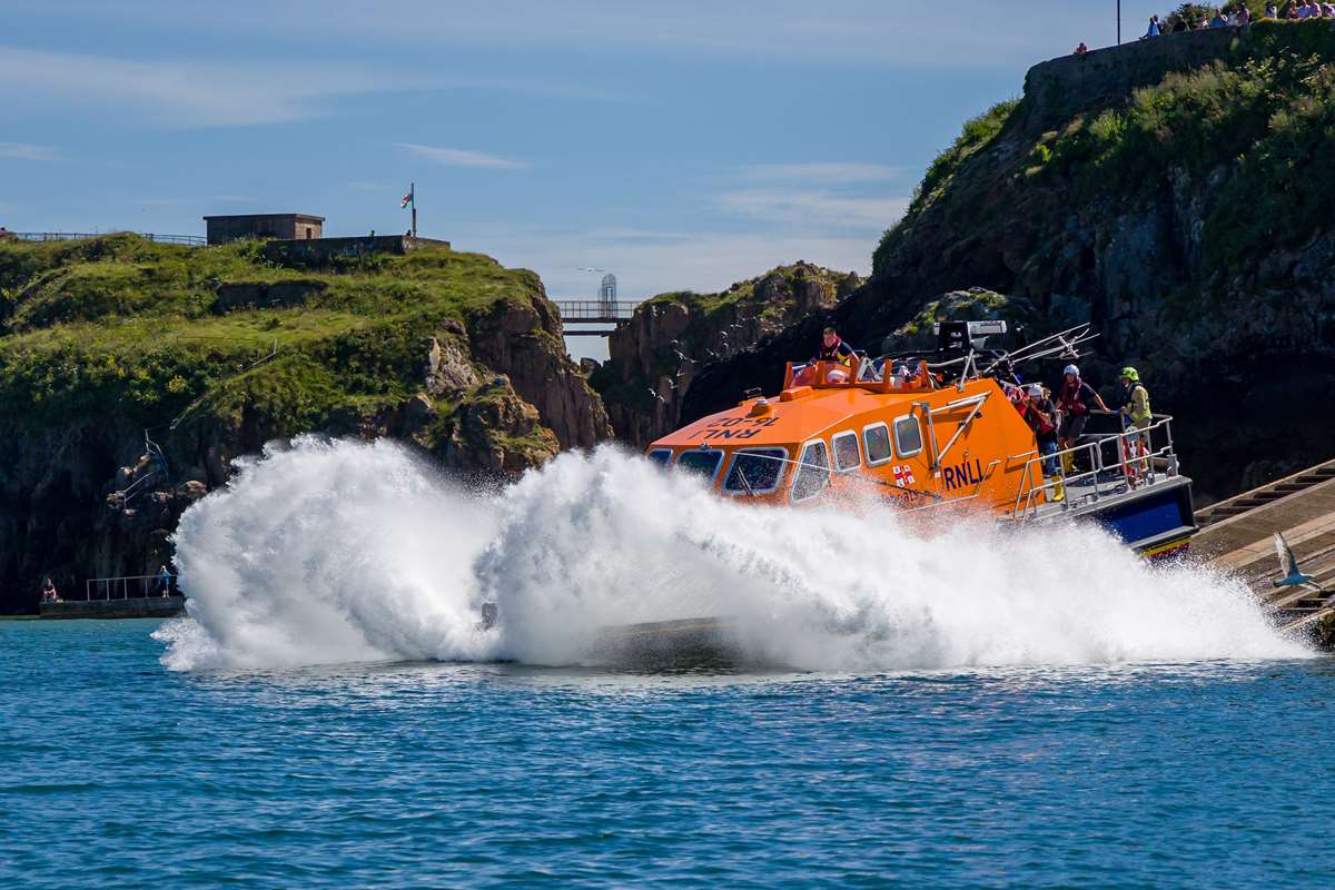 Tenby Lifeboat launching