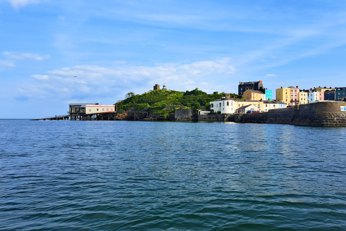 Tenby Harbour pictured from the ferry