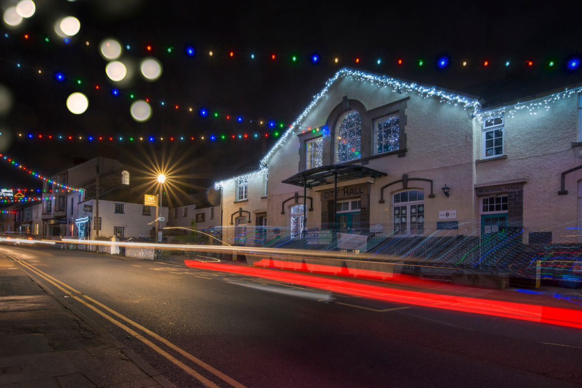 Christmas lights in St Davids, Pembrokeshire
